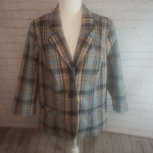Cute Boom Boom jeans plaid blazer/jacket